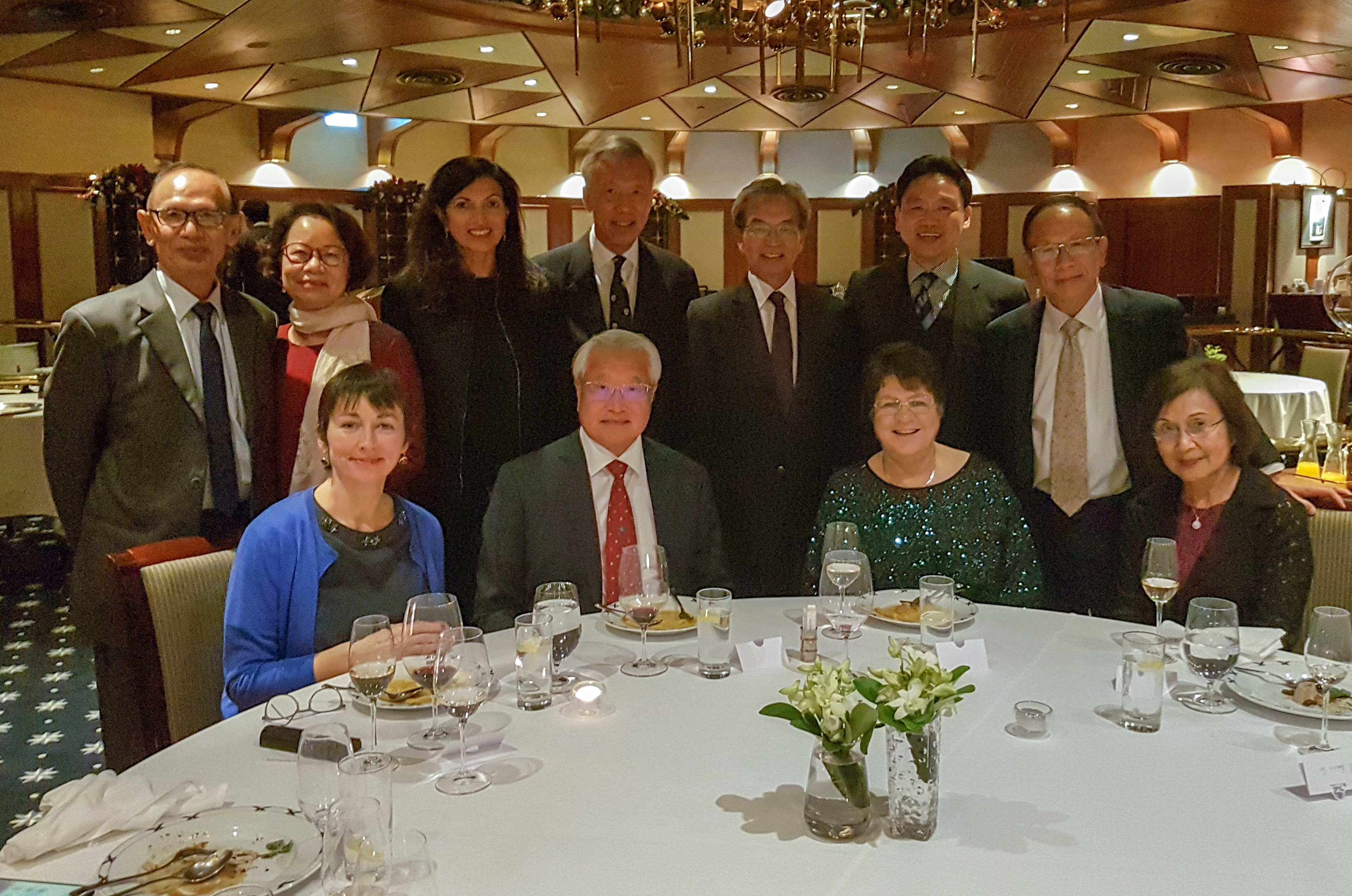 President Jane Clarke at dinner with Gaston Chan