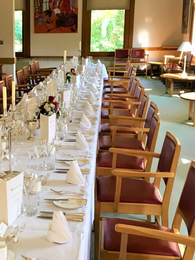 The Combination Room - perfect for pre-dinner receptions and formal dinners for up to 46 diners. Can also be used for casual lunches, such as hot fork buffets.